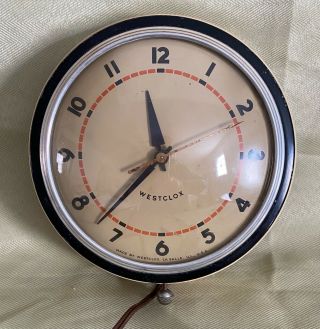 Vintage Very Heavy Westclox Wall Clock Art Deco Design Industrial?