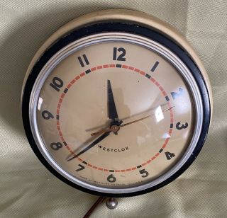 Vintage VERY Heavy Westclox Wall Clock Art Deco Design Industrial? 2