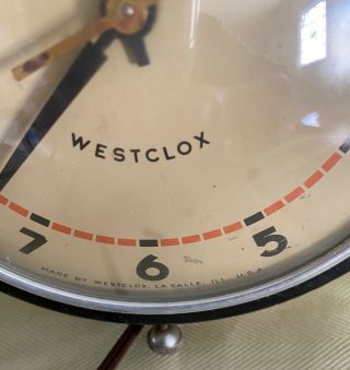 Vintage VERY Heavy Westclox Wall Clock Art Deco Design Industrial? 3