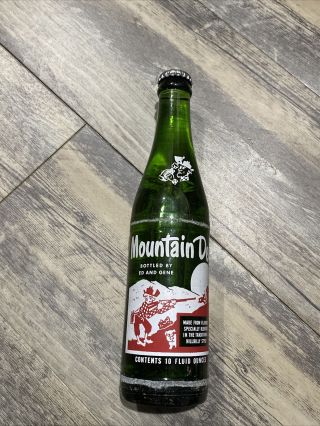 Mountain Dew Hillbilly Glass Soda Bottle “bottled By Ed And Gene” Full