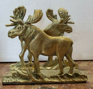 Vintage Moose Brass Letter / Napkin Holder Loyal Order Of Moose Award Wildlife