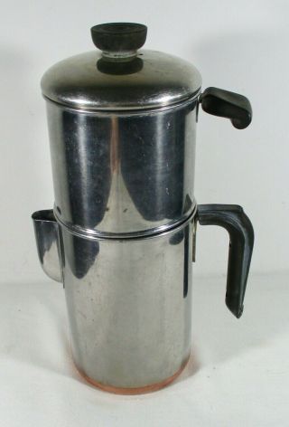 Vintage Revere Ware 8 - Cup Stovetop Dripolator Coffee Pot Percolator Camping Rv