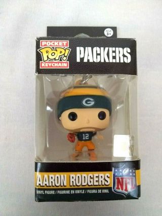 Funko Pocket Pop Nfl Packers Aaron Rodgers Keychain Rare In Package