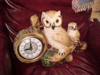 Large Owl Wall Hanging Clock Very Unusual Electric And As It Should Heavy