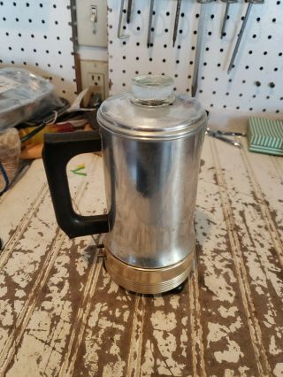 Vintage Empire Metal Ware Corp Aluminum 2 Cup Travel Electric Coffee Percolator