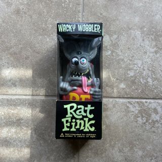 Vintage 2005 Rat Fink Wacky Wobbler W Box Bobble Head Ed Roth Toy Figure