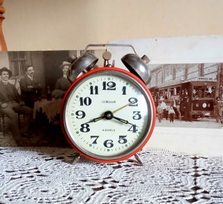 Vintage Alarm Clock,  Corsar (vityaz) Mechanical Soviet Ussr Russia Wind Up Clock