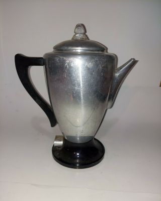 Vintage Mirro Brand Percolator 9 Cup Electric Coffee Pot Aluminum Perk 312m