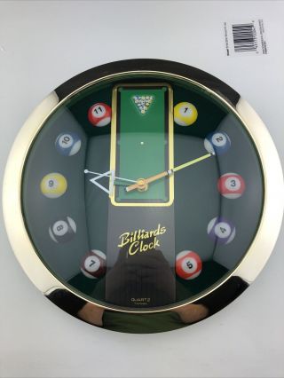 Billiards Clock Panclox Quartz Pool Keeps Accurate Time