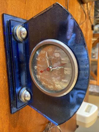 Clock Blue Mirror Art Deco.  By Windsor