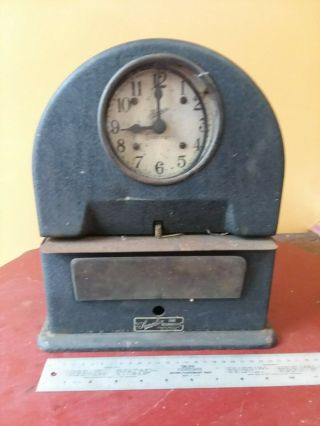 Vintage Simplex Timer Recorder Co.  Time Clock With Key