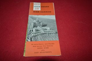 John Deere Tractor Aw Disk Harrow For 1958 Dealer 