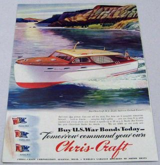 1945 Print Ad Chris - Craft 36 Ft Enclosed Cruiser Boats Algonac,  Mi