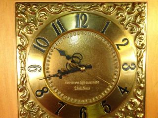 1950s GENERAL ELECTRIC GE WALL CLOCK MID CENTURY MODERN MAPLE WOOD and BRASS 3
