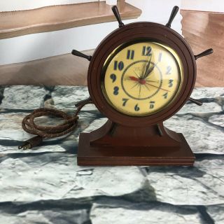 Windsor Nautical Captains Wheel Mantel Clock Art Deco Jersey City