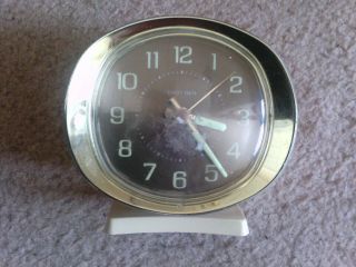Vintage Baby Ben Westclox Quartzmatic Wind Up Alarm Clock Gold (please Read)