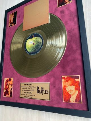 The Beatles The Beatles 1968 Vinyl Gold Metallized Record Mounted In Frame 3