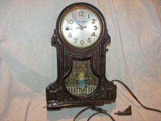 Mastercrafters Girl On A Swing Electric Lighted Clock Vintage Early 