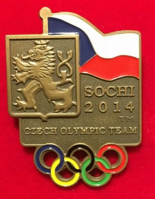 Badge Pin Olympic Games 2014 Sochi Noc Czech Republic - Only For Team Members