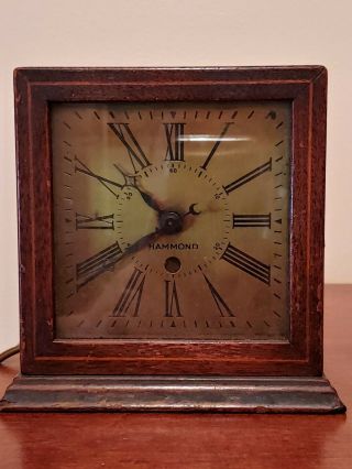 Vintage Hammond Electric Wood Mantle Clock