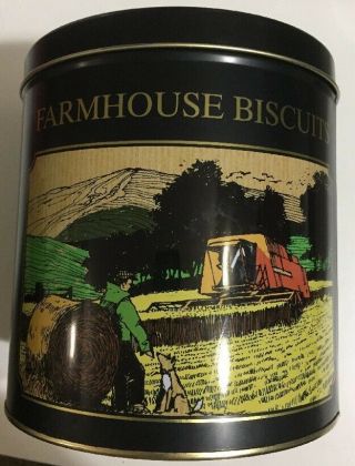 Collectable Farmhouse Biscuits Tin Barrel Round Display Edinburgh Preserves