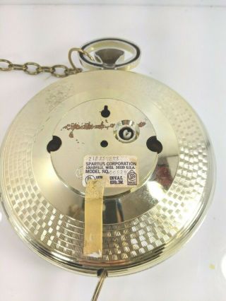 Vintage Spartus Backwards Bar Clock Pocket Watch Open Closed Sign 1960 3