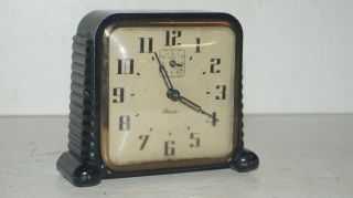 Vintage Beacon Usa Wind - Up Alarm Desk Clock By Ingraham Co.  Bristol Conn