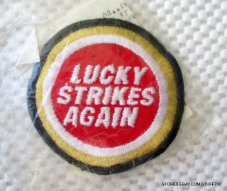 Lucky Strike Again Embroidered Sew On Patch Advertising Tobacco Nib 3 "