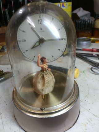 Junghans German Ballerina Musical Alarm Clock Novelty Parts Repair Plastic Dome
