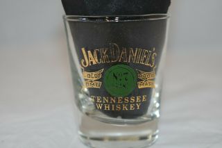 Jack Daniels 1960s Old No 7 Green & Gold Shot Glass " Old Time Sour Mash " Whiskey