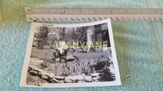 Ac0029 Allis - Chalmers Photograph,  Media Archive Woman On Lawn Tractor Mowing