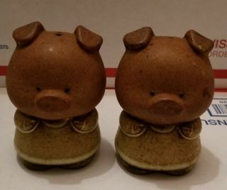 Vtg Uctci Japan Happy Pigs Salt And Pepper Shakers Japan