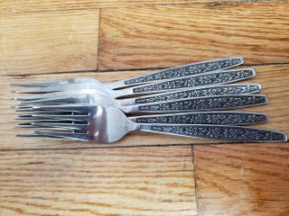 6 Antique Vintage Collectable Rogers Co Stainless Steel Forks 6.  5 " - Korea