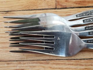 6 ANTIQUE VINTAGE COLLECTABLE ROGERS CO STAINLESS STEEL FORKS 6.  5 