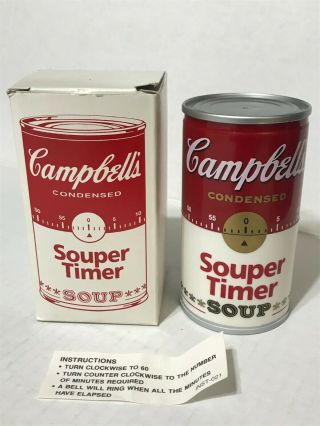 Vintage CAMPBELL’S SOUP Kitchen Timer Wind - Up NIB 3