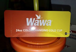 LIMITED EDITION WAWA 24 OZ.  COLOR CHANGING CUP ORANGE YELLOW 3