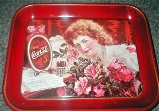 Coca - Cola 75th Anniversary Serving Tray " The Girl With Roses " Hilda Clark,  Excel