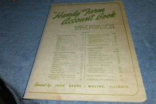 1959 John Deere Handy Farm Account Book Ledger Vintage Advertising Moline Il Nos