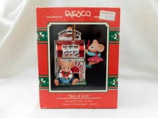 1990 Enesco Slots Of Luck Christmas Ornament 2nd In Casino Christmas Series