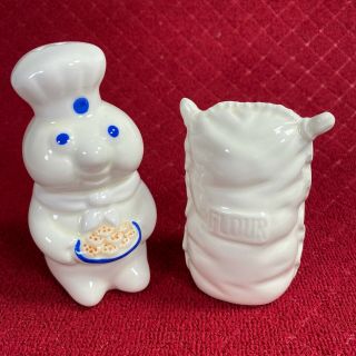 1997 Pillsbury Doughboy & Flour Sack Vintage Salt And Pepper Shakers B&m Inc.  Ny