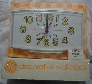 Vintage Ge General Electric Wall Clock Model 2190 White Mid Century Old 8 X 5.  5 "