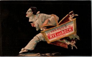 1880 ' s Victorian Trade Card Van Beil ' s Rye And Rock ' Jester ' Quack Medicine A32 2