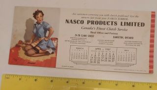 Rare (montreal,  Toronto,  Etc) " Nasco Products Ltd.  " Advertising Ink Blotter - Pinup