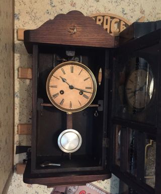 Vintage / Antique Old German Wall Clock Germany 3