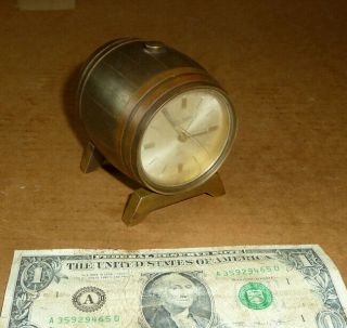 Vintage Solid Brass Barrel Clock,  Swiza Sheffield,  8 Day Alarm,  Swiss,  No Work,  Parts
