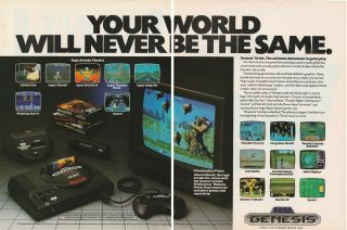 Sega Genesis 1989 | Vintage Video Game 2 - Page Print Ad Poster Arcade Capcom Rare