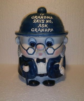 Vintage Enesco Grandpa Cookie Jar Rare Pre - Owned