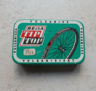 Vintage Bicycle Repair Kit Rema Tip Top Advertising Tin Box Germany German 2