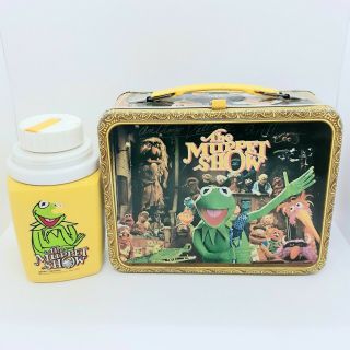 Vintage 1978 Thermos The Muppet Show Lunch Box With Thermos No Cap Kermit Fozzy