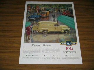 1950 Print Ad Chevrolet Advance Design Trucks Chevy Pickup,  Van,  Semi